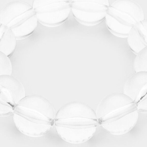 5/$25 Lucite Clear Ball Stretch Bracelet - Picture 2 of 6